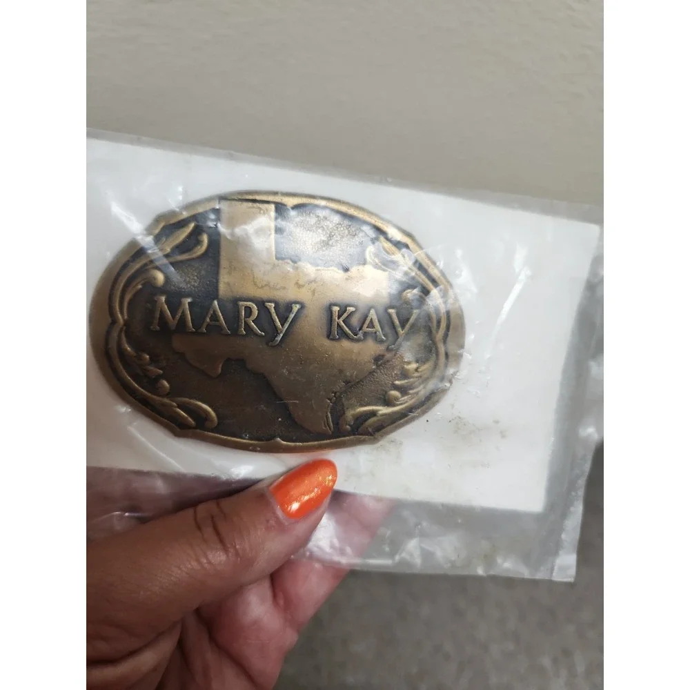Vintage Mary Kay Brass Western Belt Buckle Texas 1994 Seminar Advertising NEW